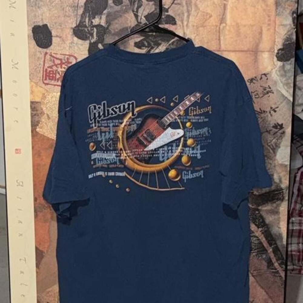 Gibson Guitar Graphic T-Shirt Blue XL